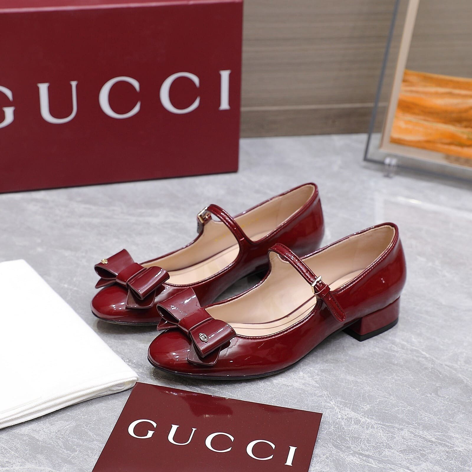 Gvc*1 Women Ballet Flat With Bow Red 835748 0B9J0 6207
