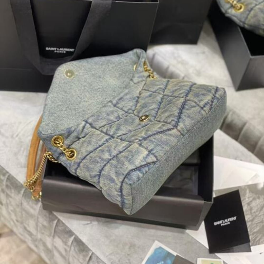 [S*per Vip 1:1] Sa1nt Lau*nt Puffer Toy In Denim 28Cm 7593372Pt674575