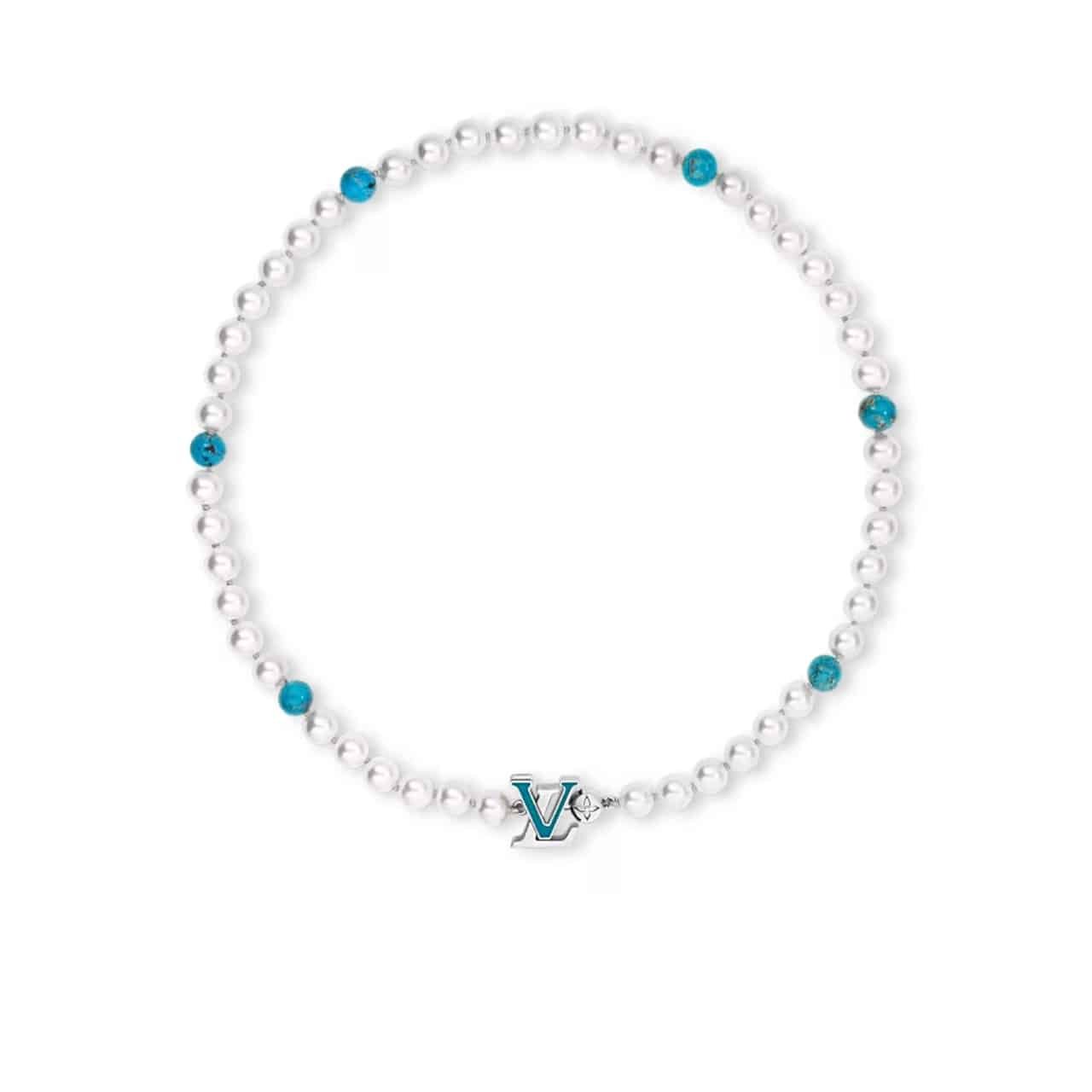 L0vis Vvtt0n Turquoise Rodeo Necklace White And Blue M02058