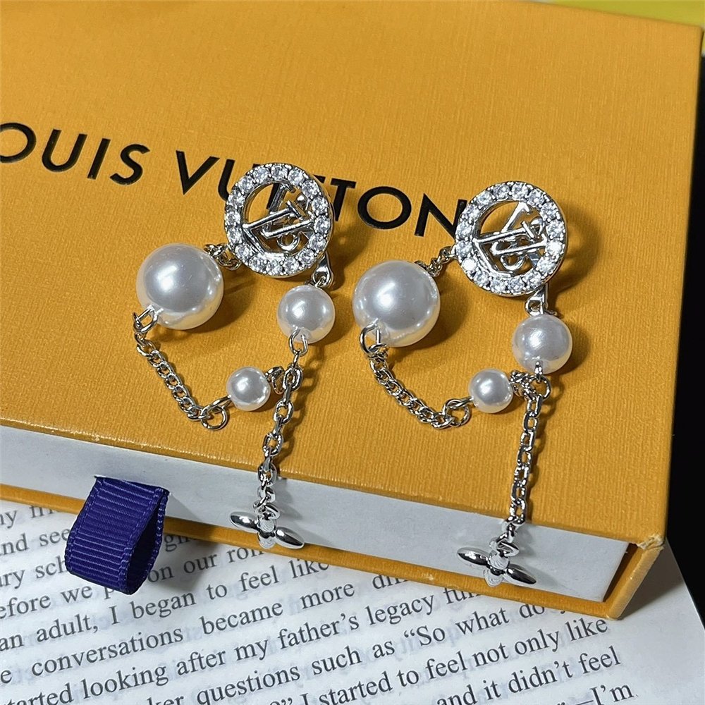 L0vis Vvtt0n Midnight Pearl Earrings Palladium M02888