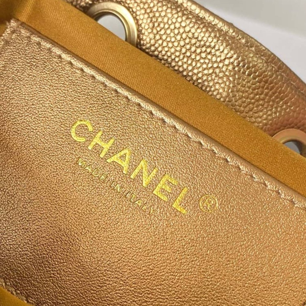 [S*per Vip 1:1] Ch**el 25 Small Handbag Metallic Grained And Gold Metal Dark Gold 26Cm As5293 B21060 U2158