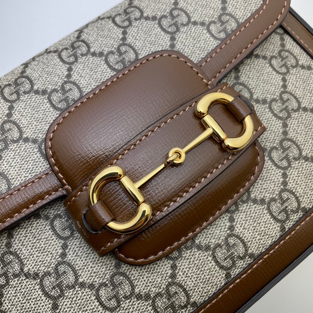Gvc*1 Horsebit 1955 Small Shoulder Bag Gg Svp*me Canvas Beige Brown 20Cm 658574 Huhhg 8565