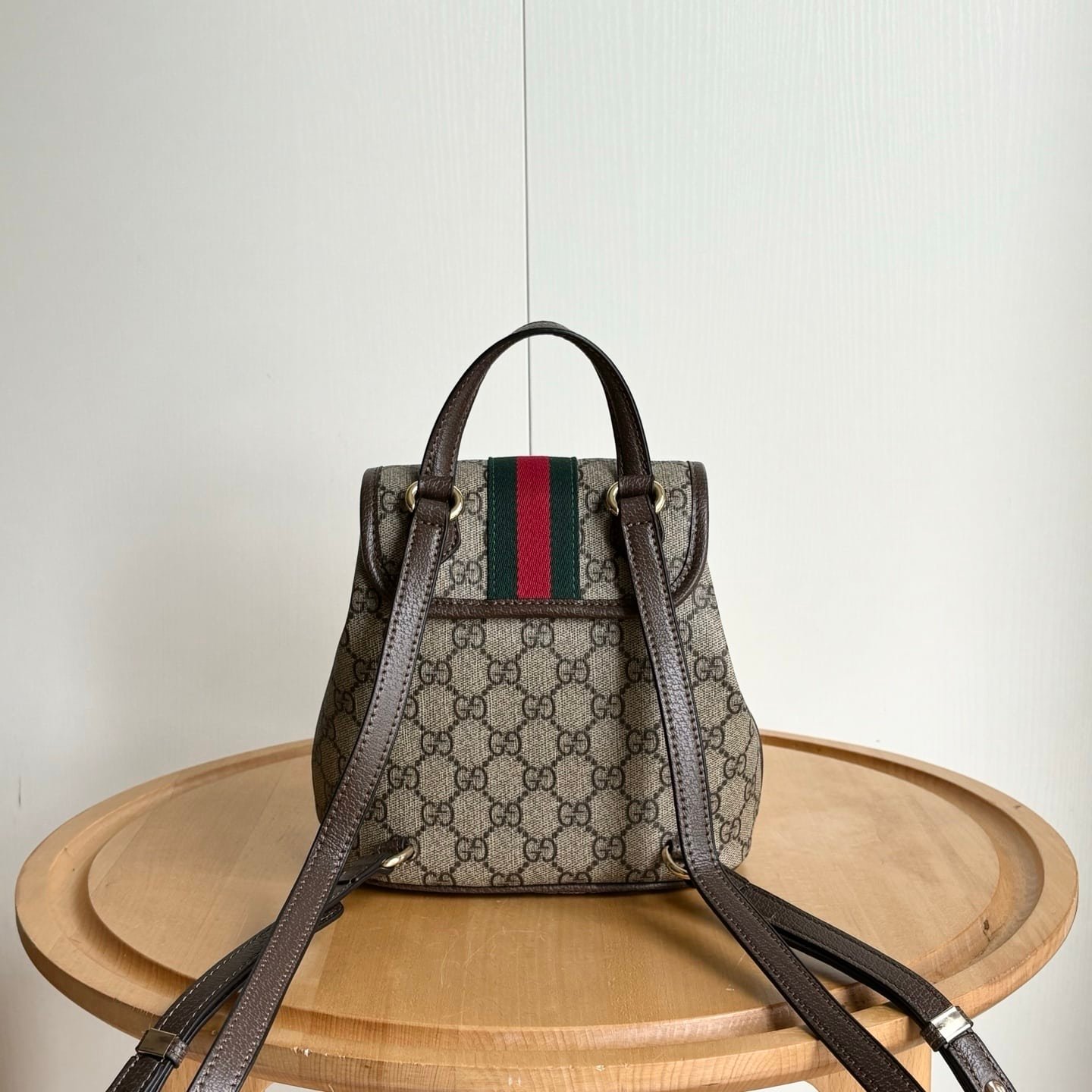 Gvc*1 Ophidia Small Backpack Beige And Dark Brown 20Cm 836854 Fae0J 9867