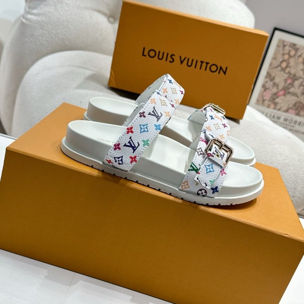 L0vis Vvtt0n X Takashi Murakami Bom Dia Flat Comfort Mule White 1Agxtv