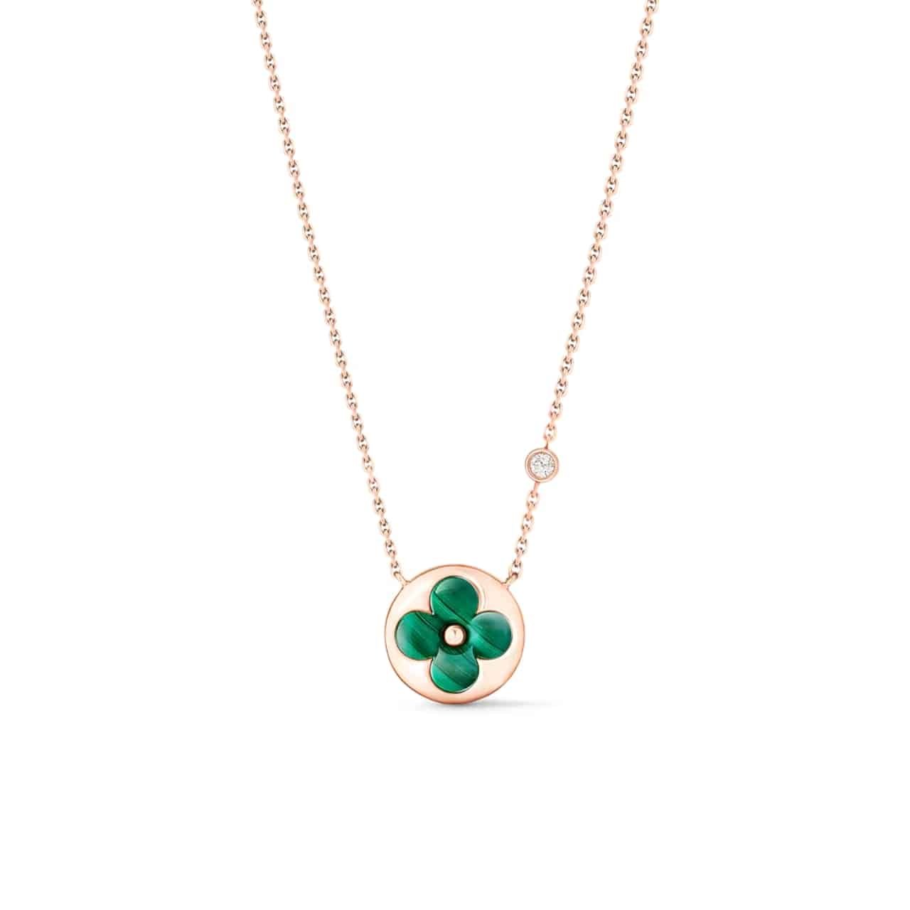 L0vis Vvtt0n Color Blossom Bb Sun Pendant Necklace Green Q93619