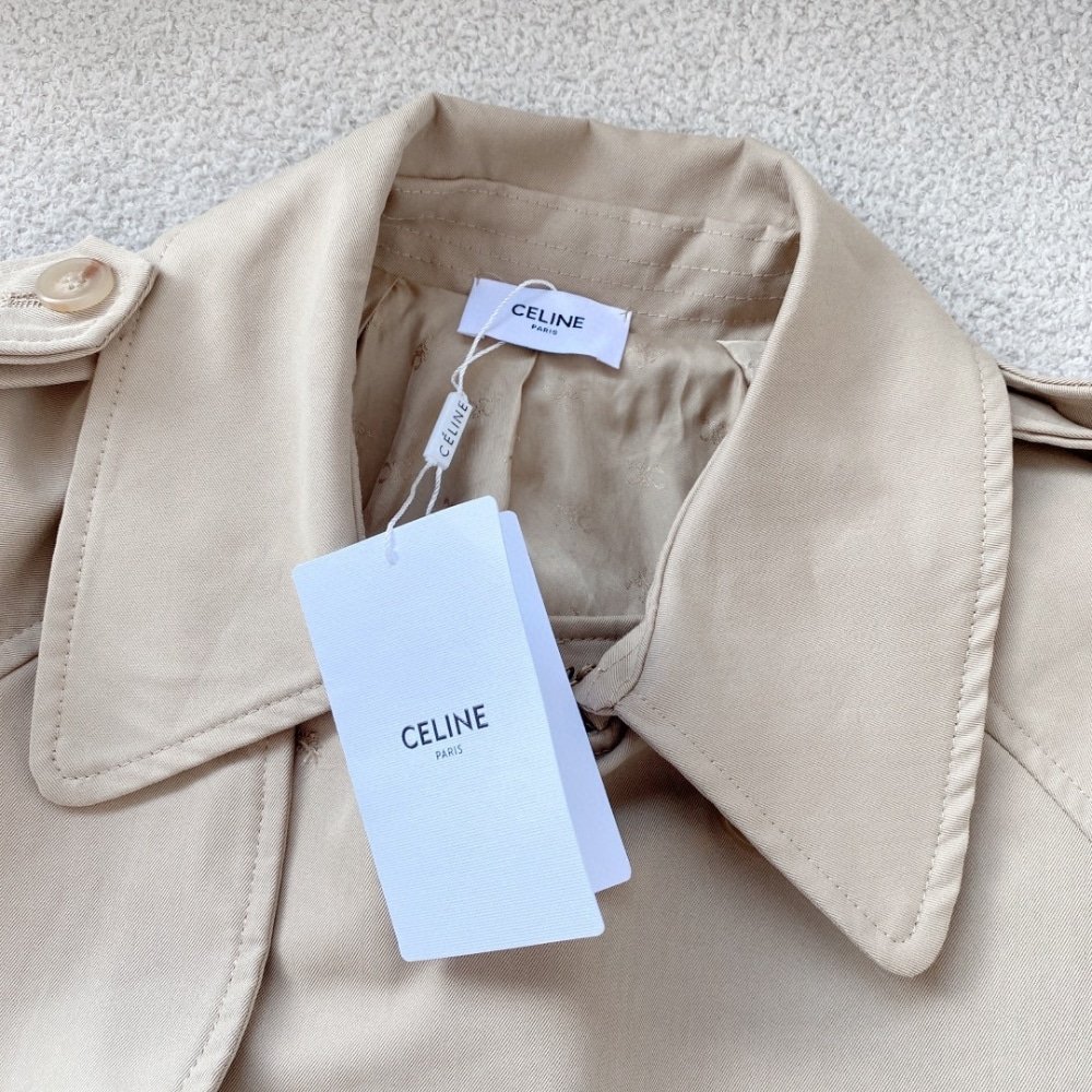 Ce1i*e Wiltern Trench Coat In Cotton Gabardine Beige 2M96A777S 01Tc