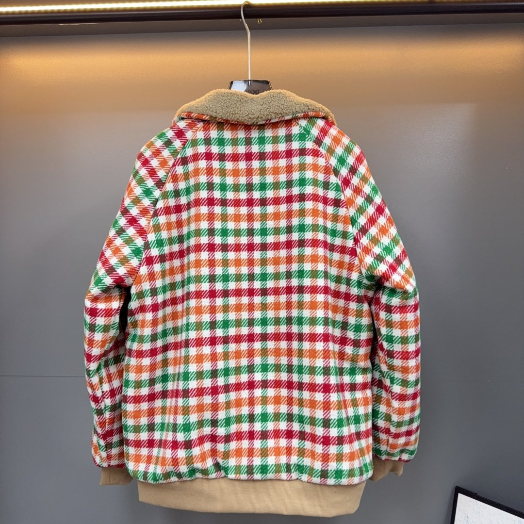 M1um1u Fleece Lined Checked Blouson Jacket Multicolor Ml1358 18Fu F04Uo S Ooo