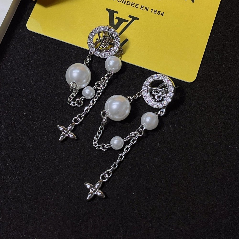 L0vis Vvtt0n Midnight Pearl Earrings Palladium M02888
