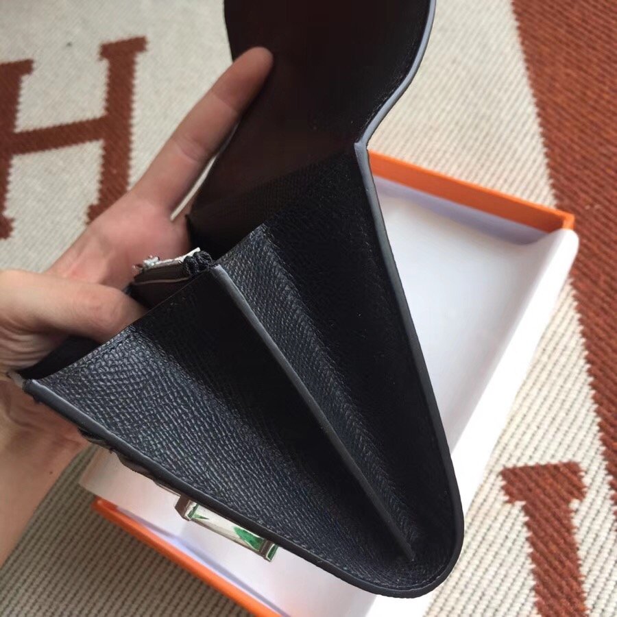 H**me5 Constance Slim Wallet Noir 12Cm H082060Ck89