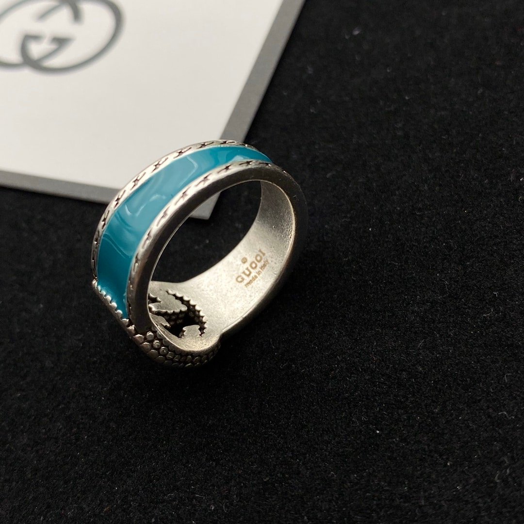 Gvc*1 Gg Interlocking Silver Ring Ybc645572001