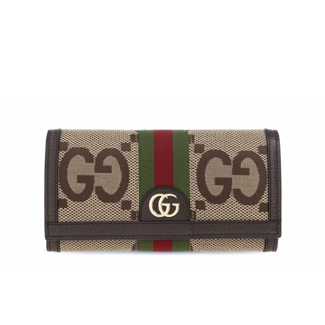 Gvc*1 Ophidia Jumbo Gg Long Wallet Beige 19Cm