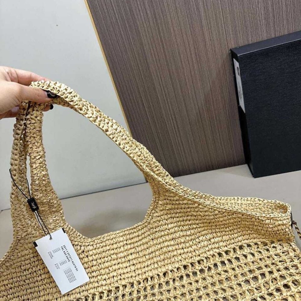 Sa1nt Lau*nt Raffia Icare Tote Bag Naturel And Brown Gold 45Cm 772191Gaaek2063