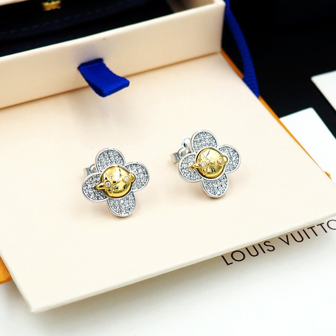 L0vis Vvtt0n Vivienne Earrings White And Yellow Gold Q16742