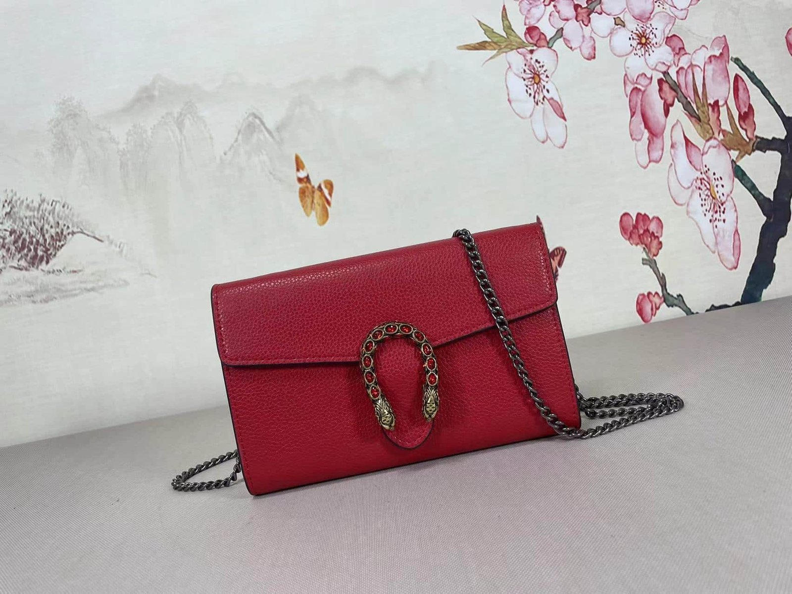 Gvc*1 Women’S Dionysus Gg Svp*me Chain Bag Red 401231 Caogx 8990