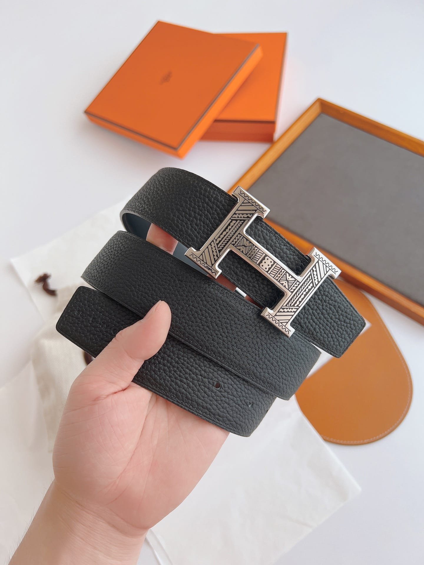 H**me5 Touareg Leather Belt Black 38Mm