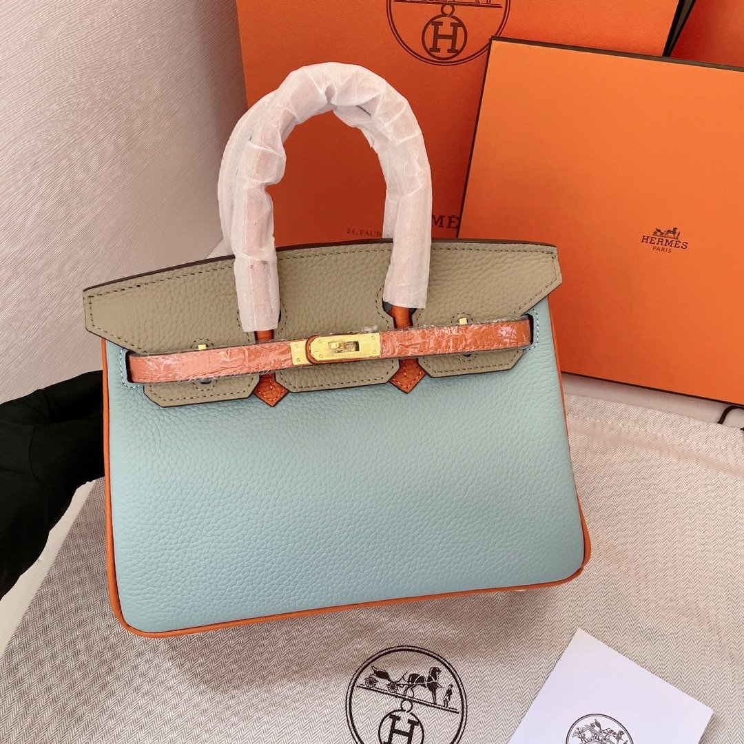 H**me5 Birkin Mini Gold Hardware Epsom Multicolor 20Cm