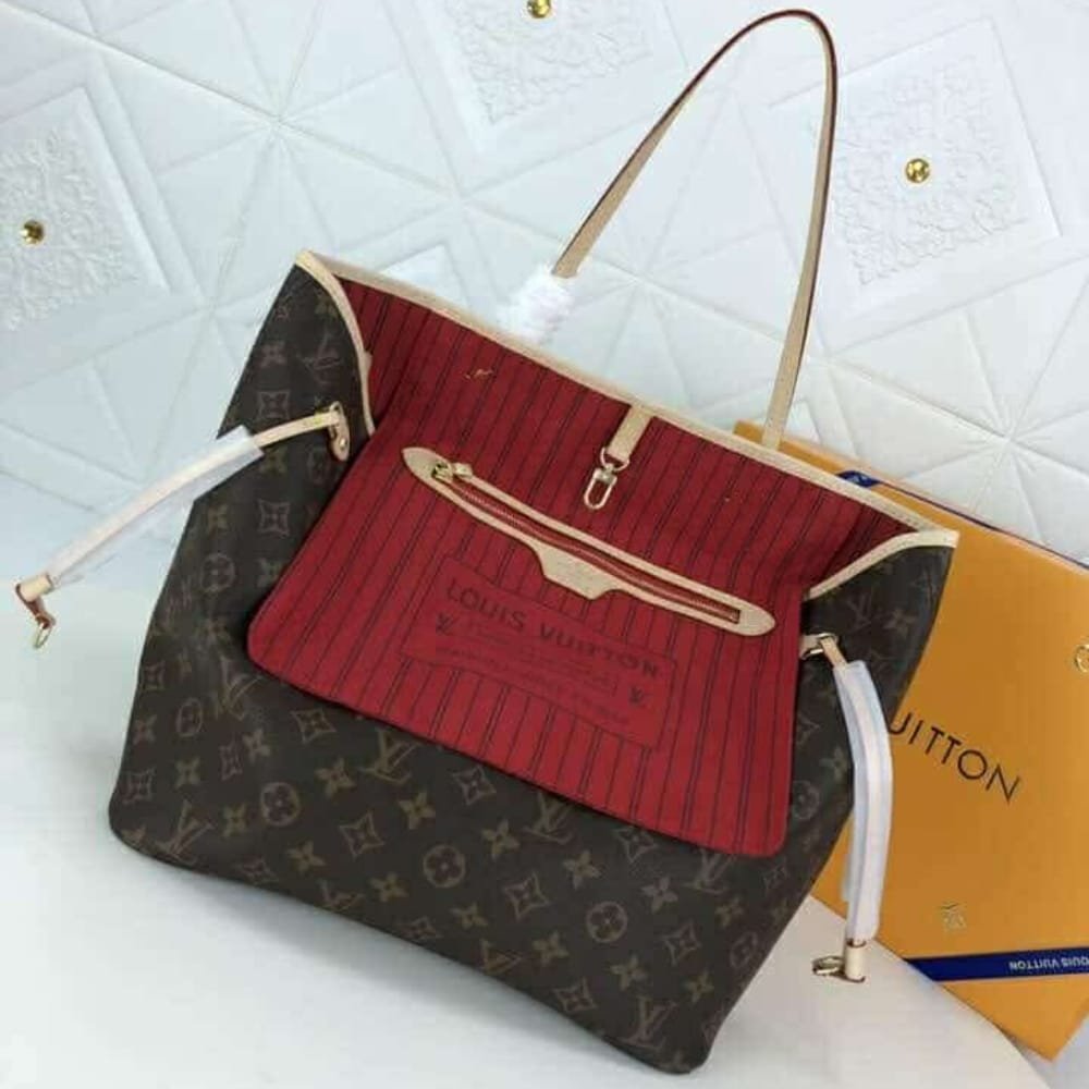 L0vis Vvtt0n Neverfull Bandoulière Inside Out MM Monogram Rouge Sari 32Cm M12096