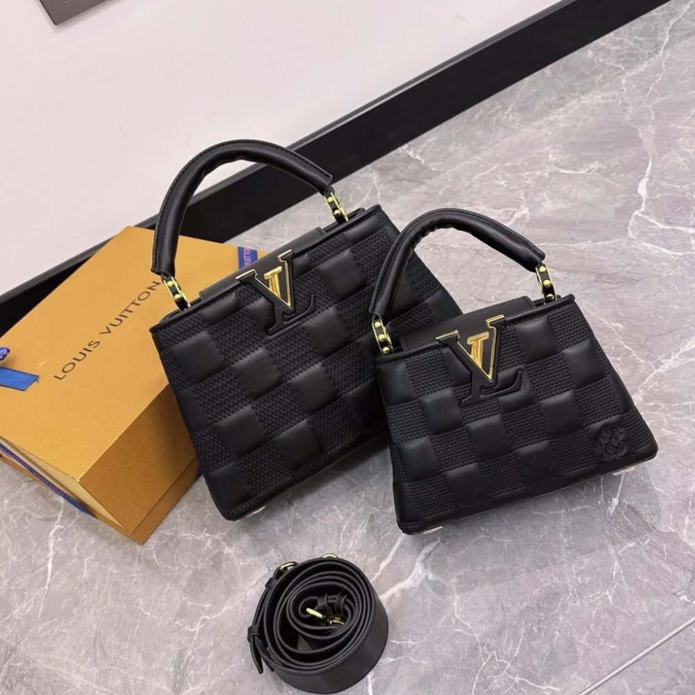 L0vis Vvtt0n Capucines Bag In Damier Black 20Cm