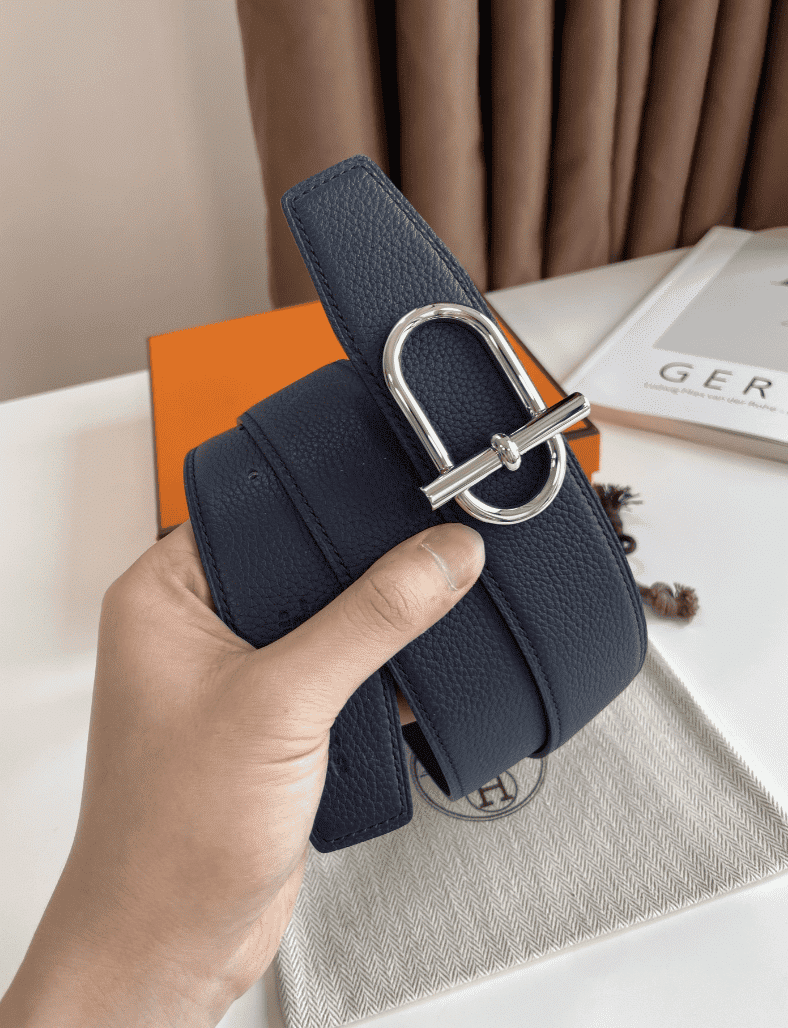 H**me5 Reversible Leather Belt Navy 38Mm