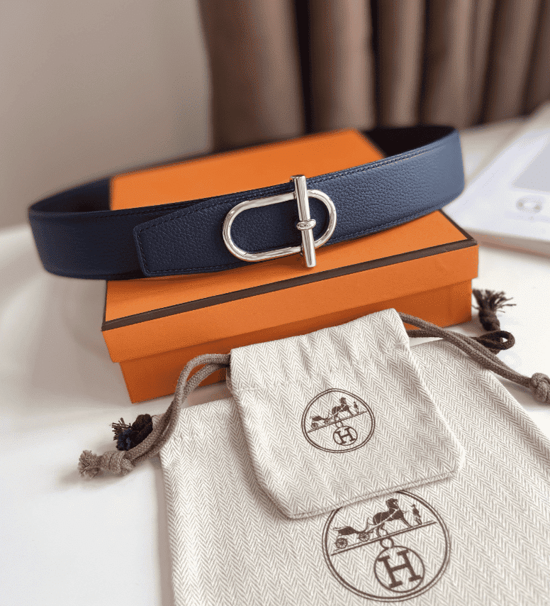 H**me5 Reversible Leather Belt Navy 38Mm