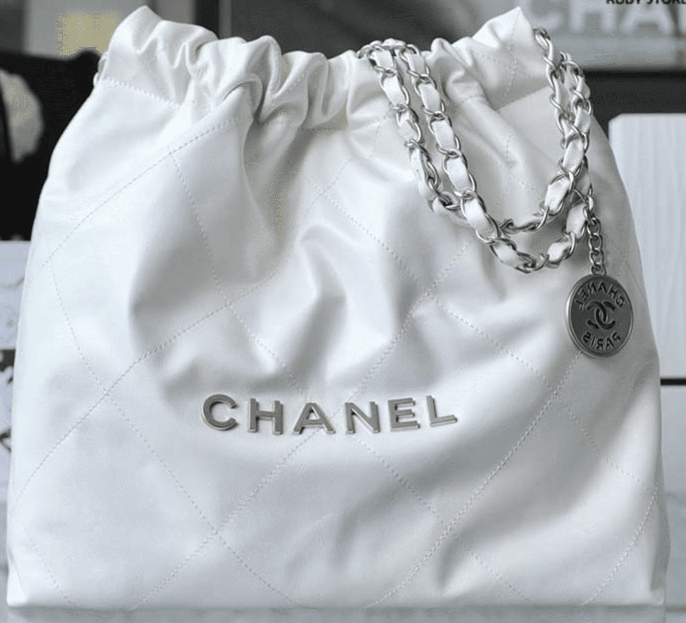 Ch**el 22 Handbag White 42Cm As3261 With Silver