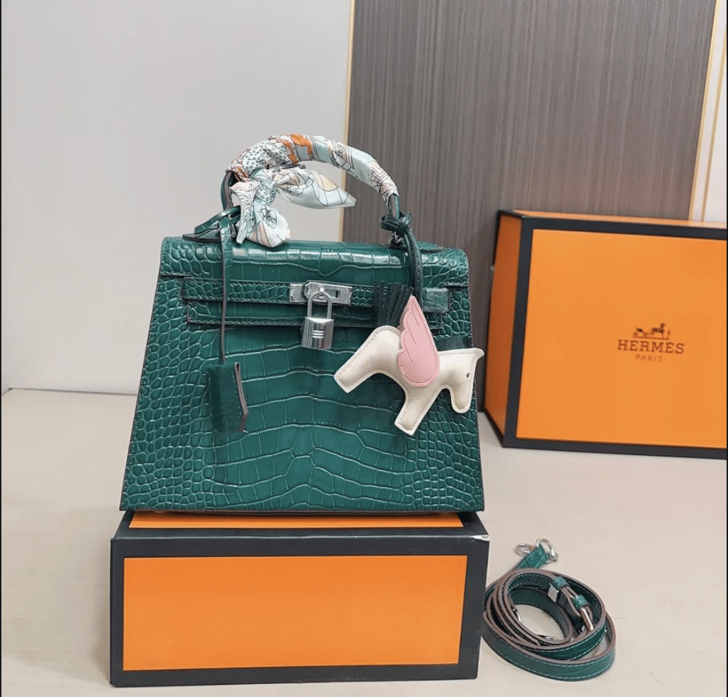 H**me5 Kelly 25 Alligator Vert Emerald 25Cm