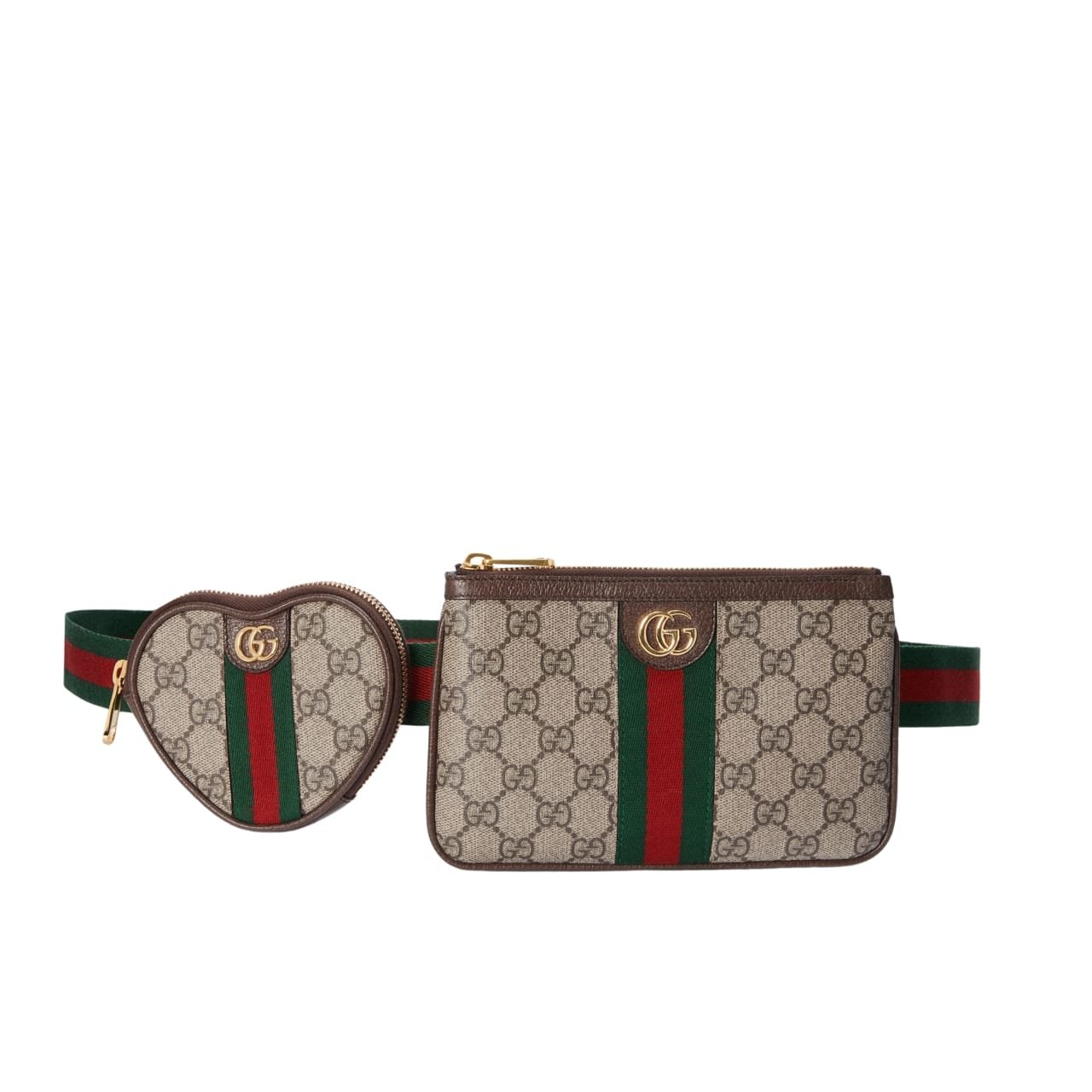 Gvc*1 Ophidia Heart Utility Belt Beige Ebony Gg Svp*me 20Cm 698805 96Iwg 8745Gg