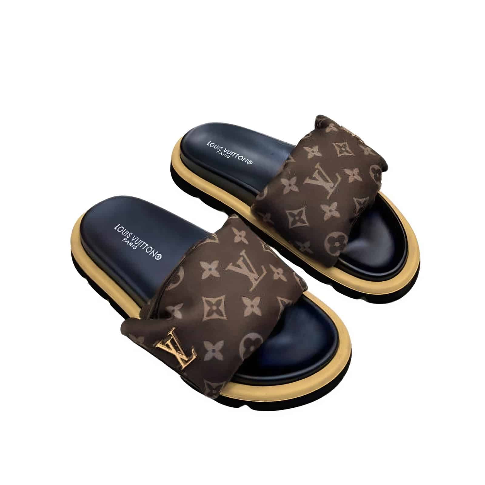 L0vis Vvtt0n Pool Pillow Flat Comfort Mule Cacao Brown