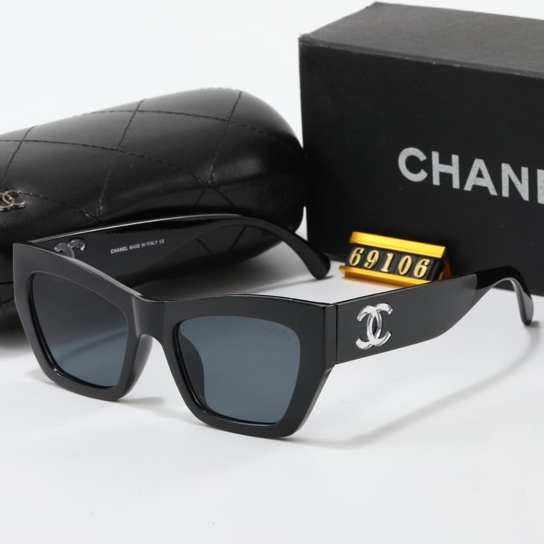 Ch**el Cat Eye Sunglasses Acetate And Nylon Black