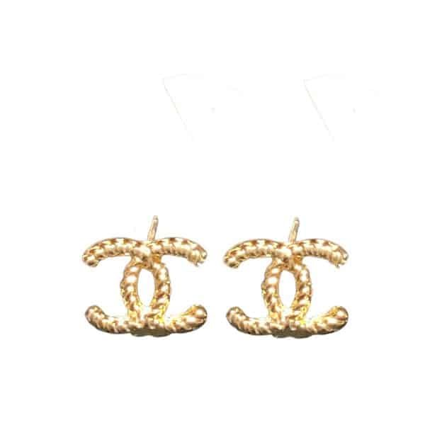 Ch**el Cc Earrings Gold
