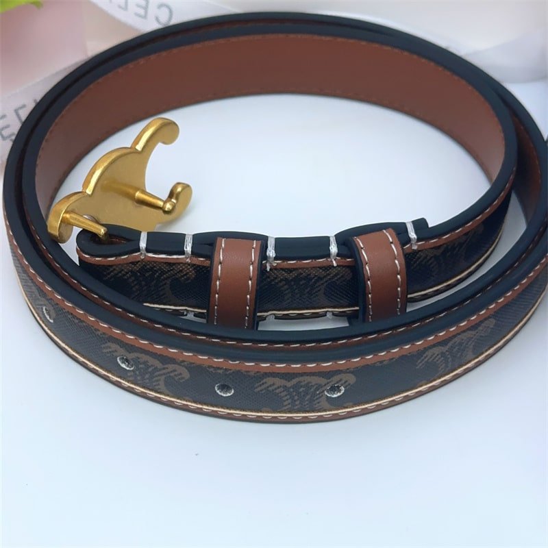 Ce1i*e Triomphe Belt In Triomphe Canvas Tan 25Mm