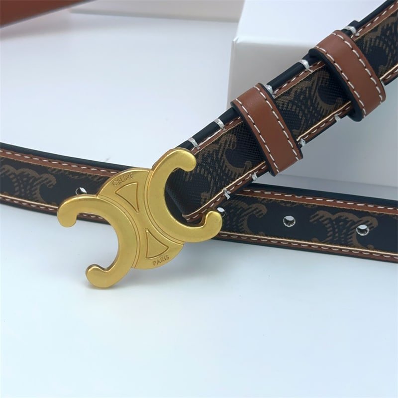 Ce1i*e Triomphe Belt In Triomphe Canvas Tan 25Mm
