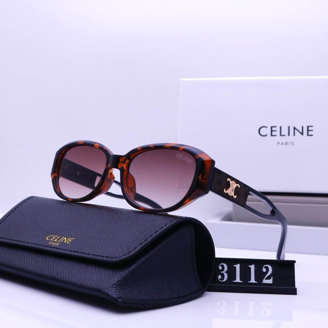 Ce1i*e Triomphe Hole Punch Sunglasses Leopard