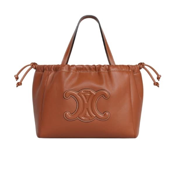 Ce1i*e Small Cabas Drawstring Cuir Triomphe In Smooth Calfskin Brown 24Cm 111013Du304Lu
