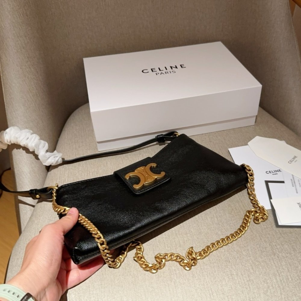 Ce1i*e Wiltern Clutch Triomphe Soft In Smooth Black 30Cm
