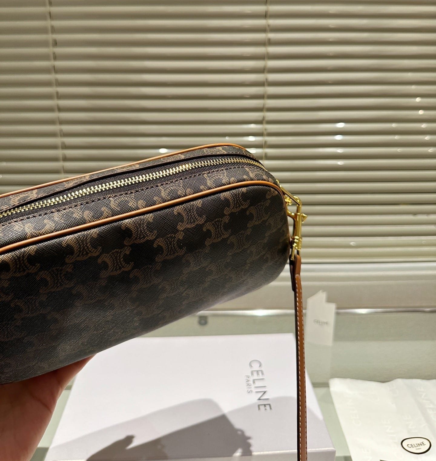 Ce1i*e Multi Bag In Triomphe Canvas And Calfskin Tan 26Cm 114122Bzj 04Lu
