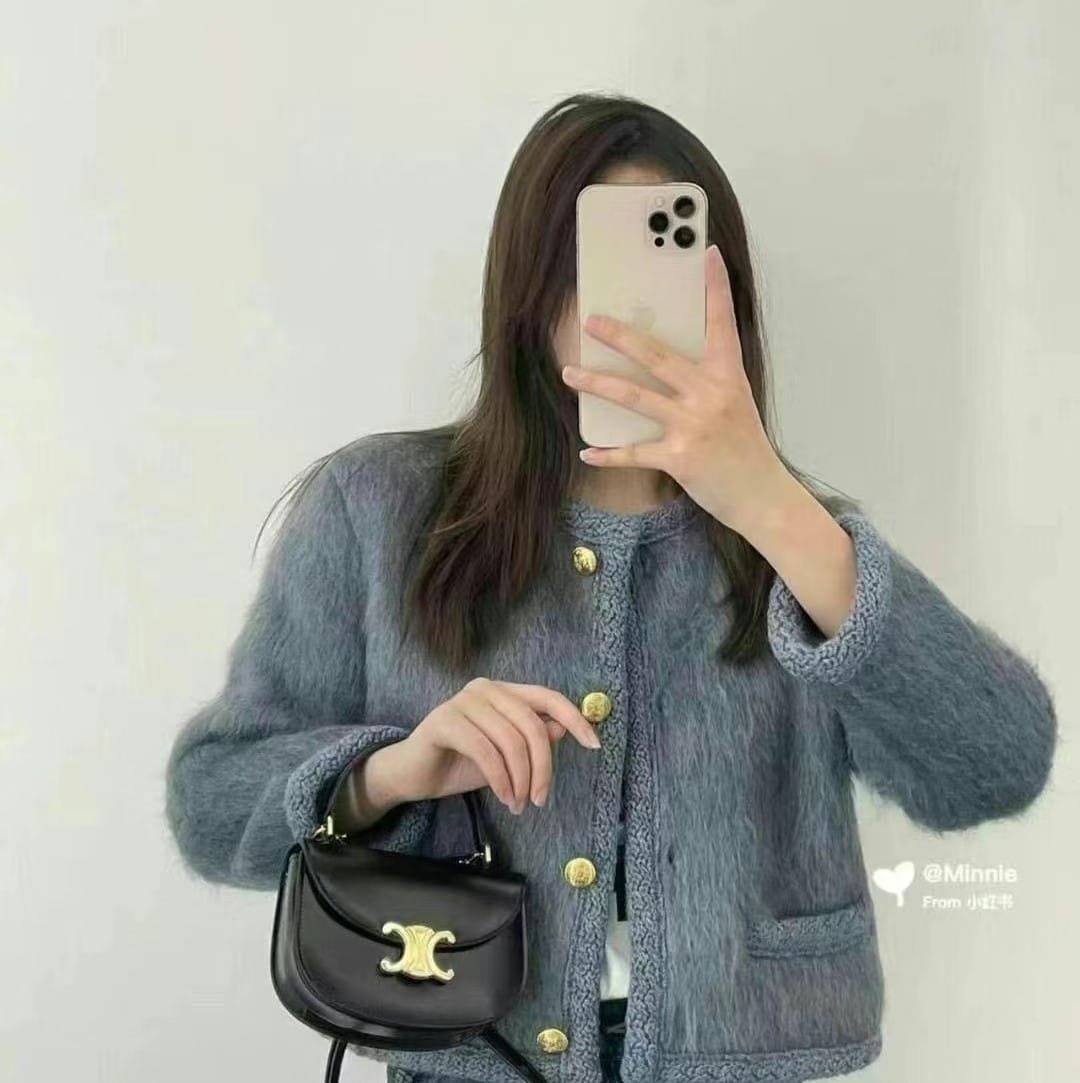 Ce1i*e Mini Besace Clea In Shiny Black 15Cm 10L063Etz 38No