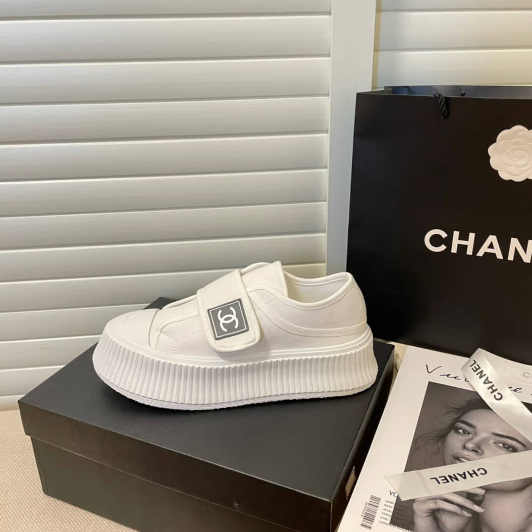 Ch**el Cc Cap Toe Slipon Sneaker All White