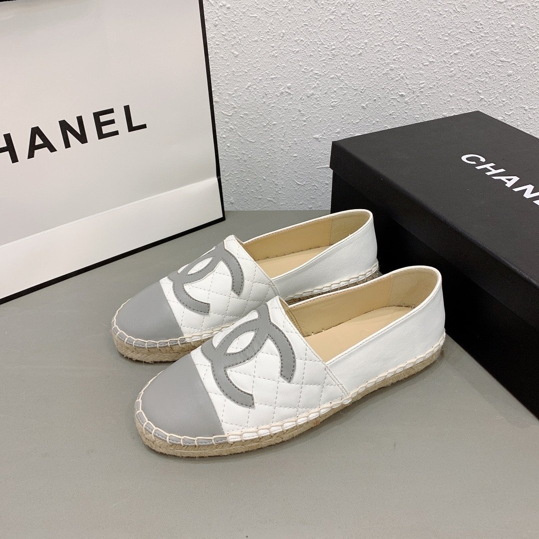 Ch**el Cc Espadrilles White Gray