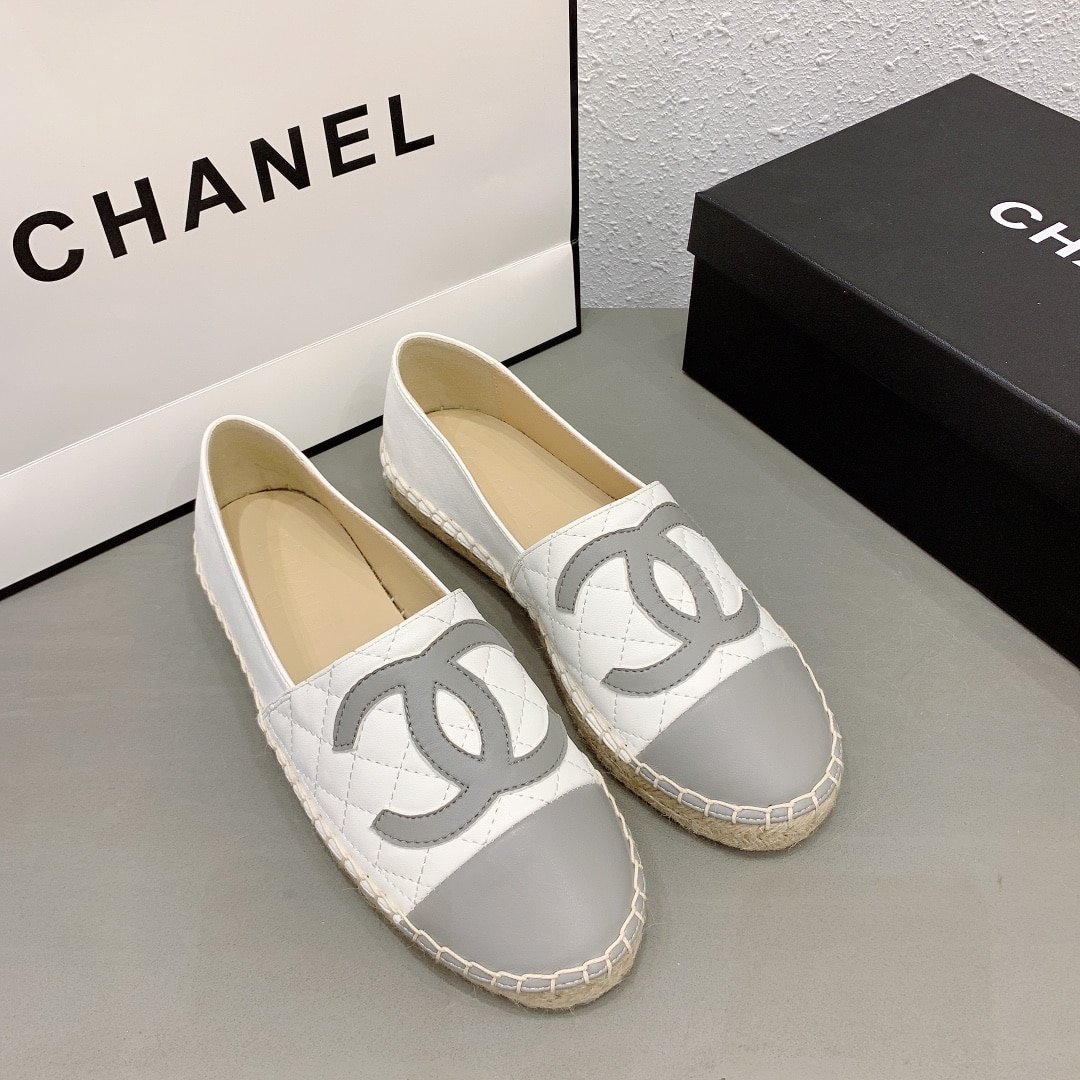 Ch**el Cc Espadrilles White Gray