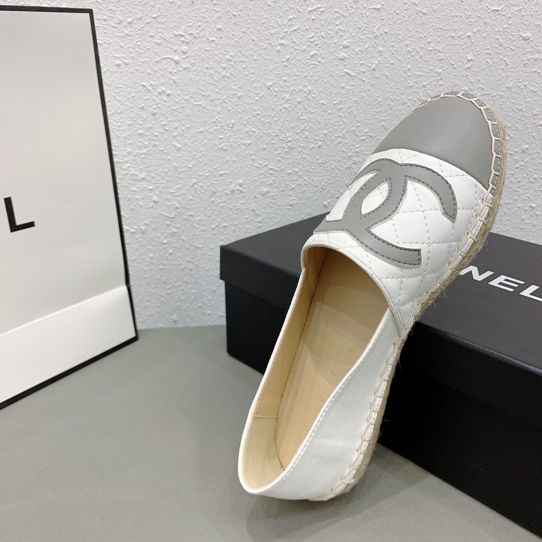 Ch**el Cc Espadrilles White Gray