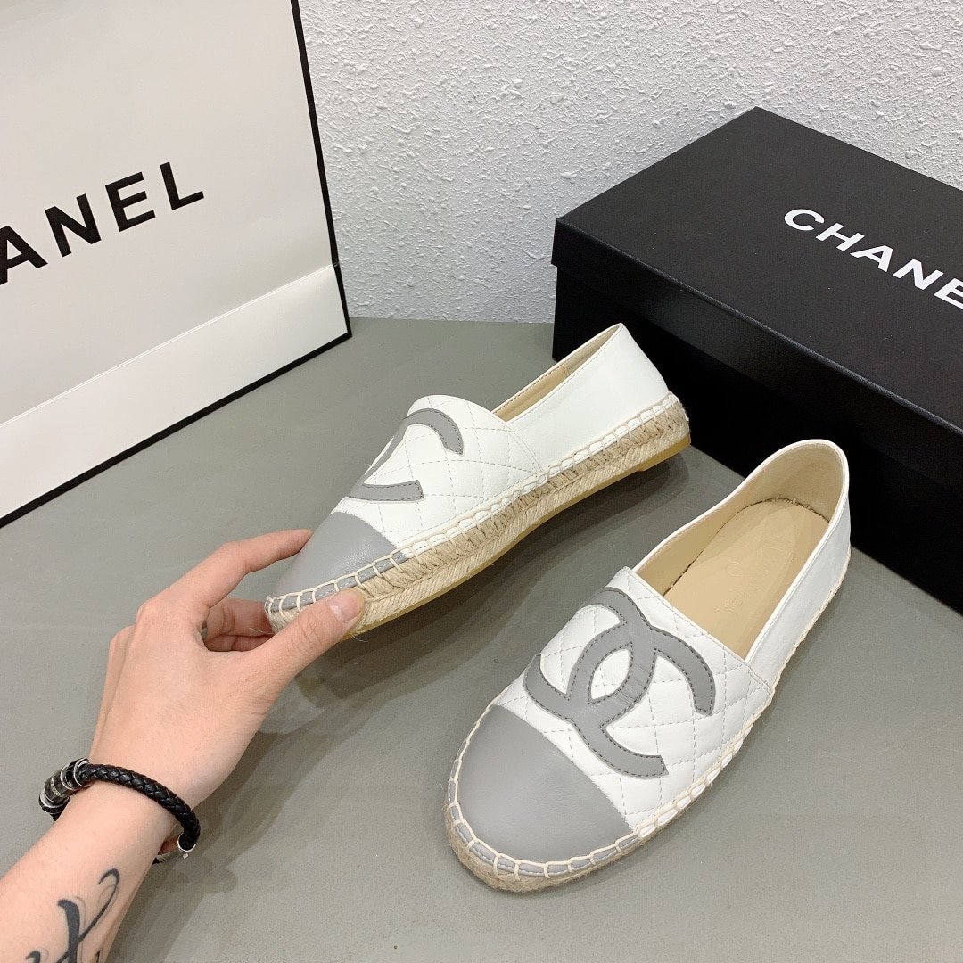 Ch**el Cc Espadrilles White Gray