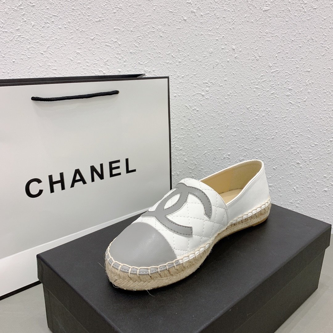 Ch**el Cc Espadrilles White Gray