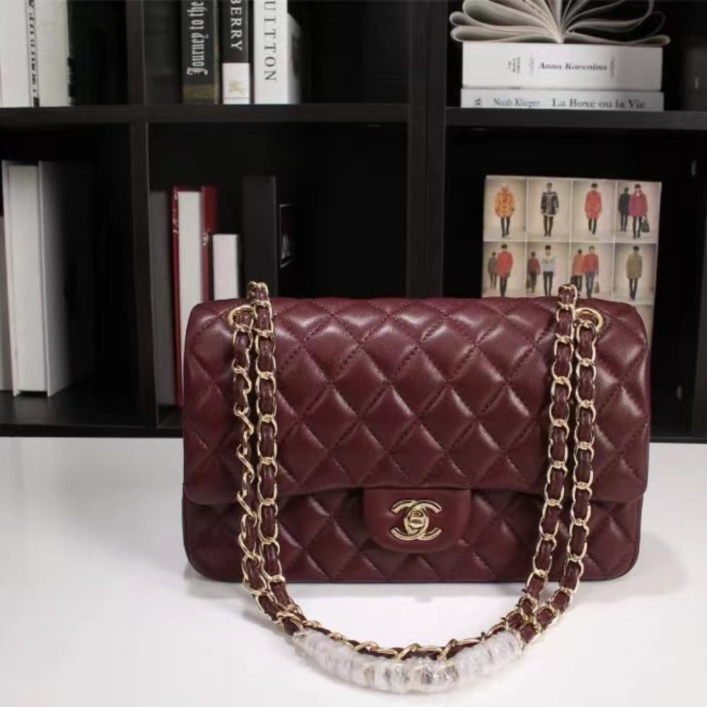 Ch**el Classic Handbag Red 25Cm