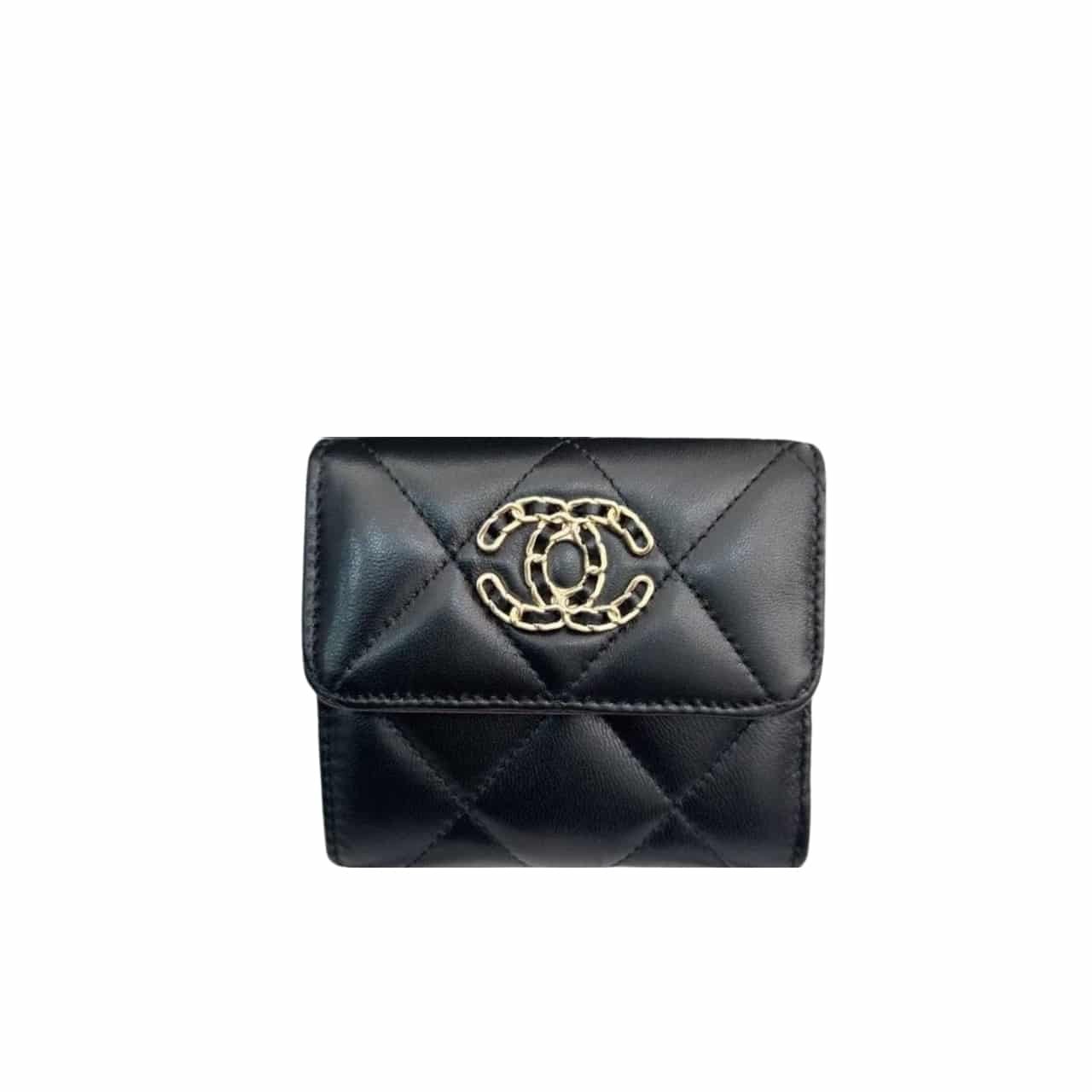 Ch**el 19 Flap Card Holder Black 11Cm Ap1790 B04852 94305