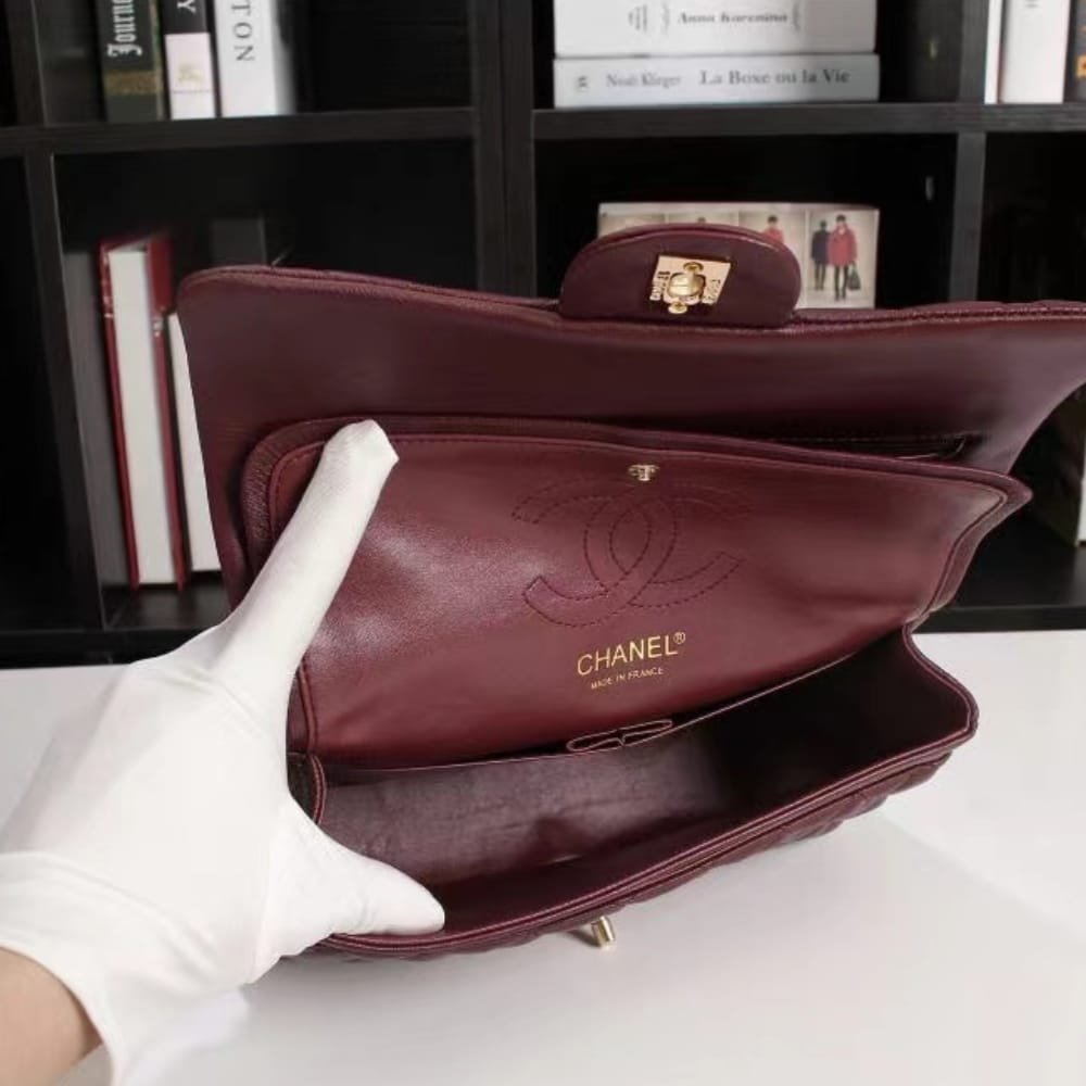 Ch**el Classic Handbag Red 25Cm