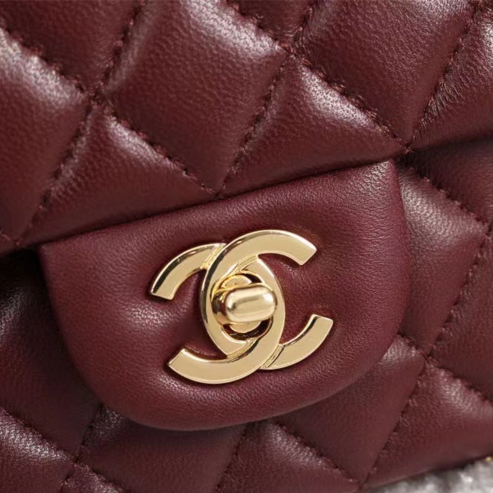 Ch**el Classic Handbag Red 25Cm
