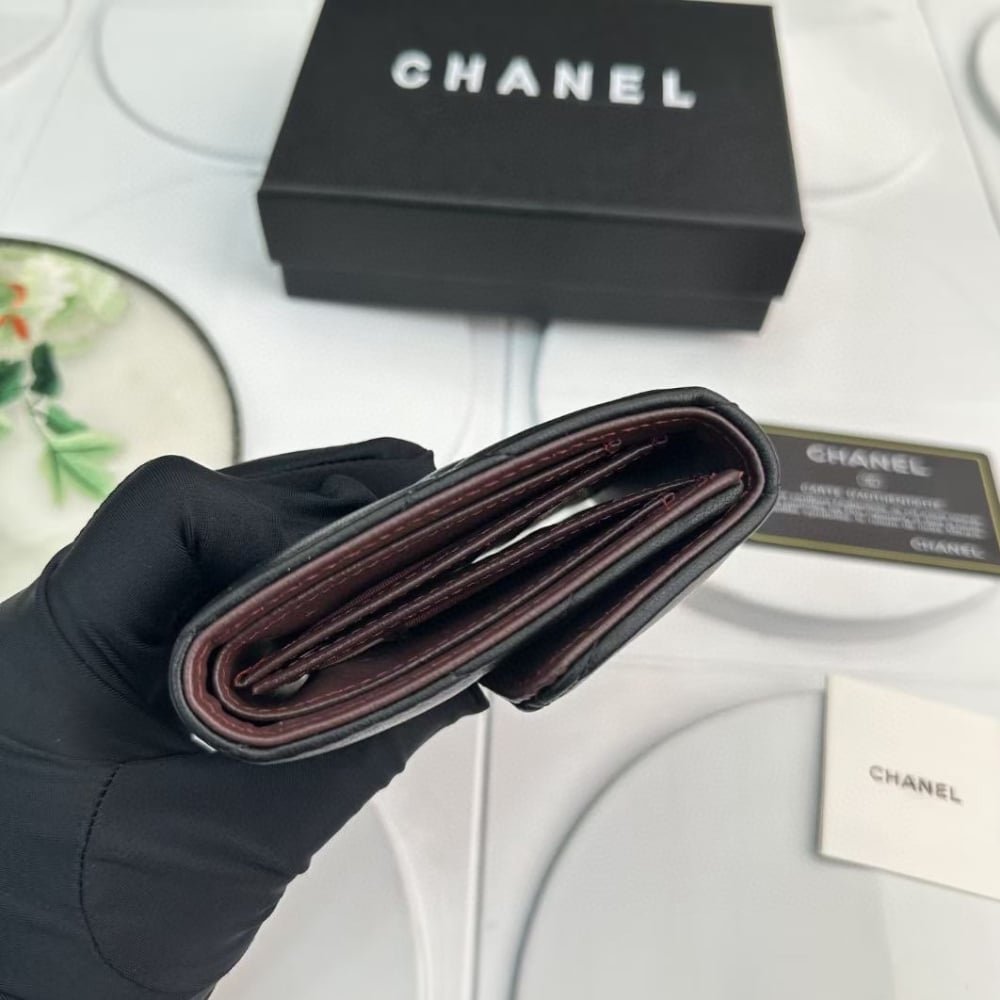 Ch**el 19 Flap Card Holder Black 11Cm Ap1790 B04852 94305