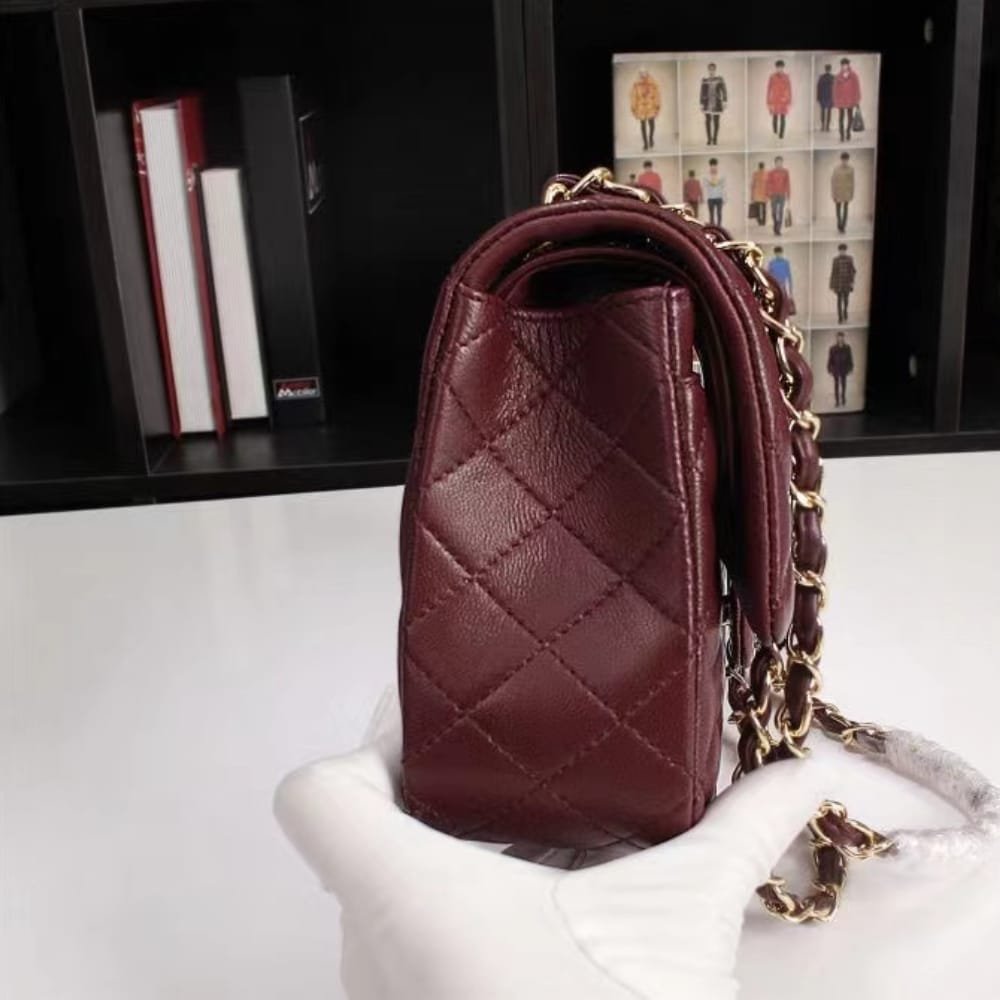 Ch**el Classic Handbag Red 25Cm