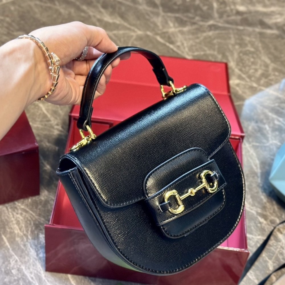 Gvc*1 Horsebit 1955 Mini Top Handle Bag Black ‎14Cm 781387 1Aaqd 1000